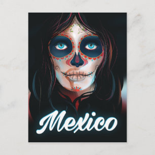 Postal Poster del Día de la Muerte en Vacaciones en Méxic