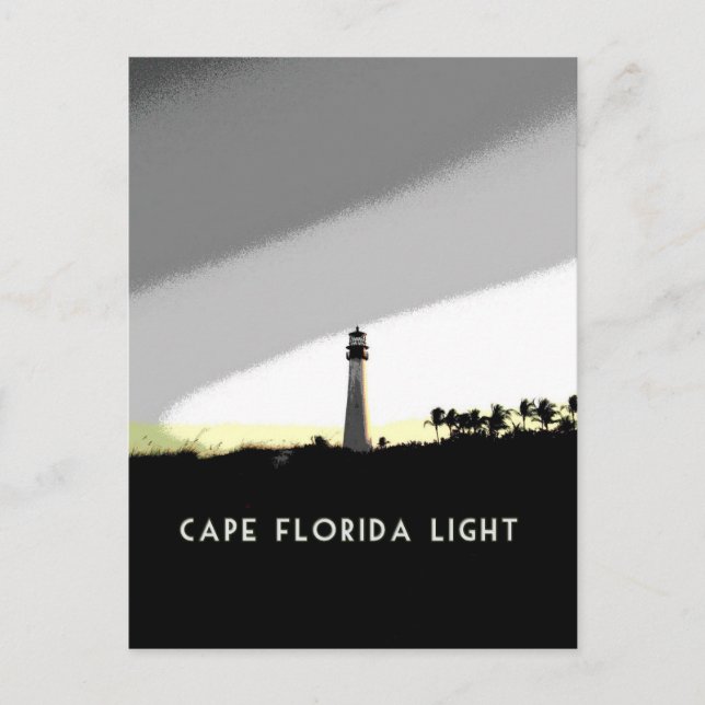 Postal Poster del faro de Cape Florida (Anverso)