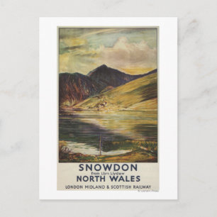 Postal Poster del ferrocarril Snowdon Mountain View