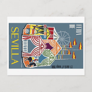 Postal Poster del Festival de Sevilla 1960 en España