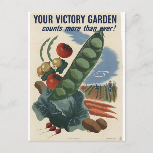 Postal Poster del jardín de victoria, guerra mundial 2 (Anverso)