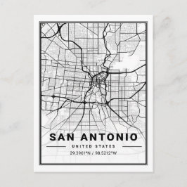 Postal Poster del mapa de ciudades de viaje de San Antoni