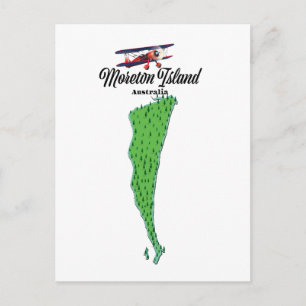 Postal Póster del mapa de la Isla Moreton Australia