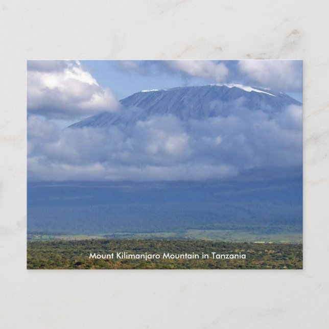 Postal Poster del Monte Kilimanjaro en Tanzania divertido (Anverso)