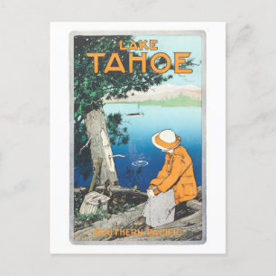 Postal Poster del Pacífico Sur del Lago Taho Vintage