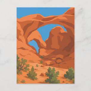 Postal Póster del paisaje de roca arcuada del desierto de