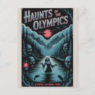 Postal Póster del Parque Nacional Olympic Embrujado