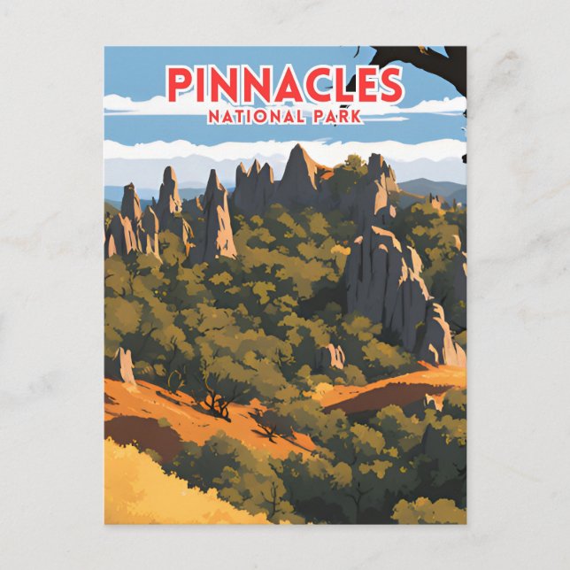 Postal Poster del Parque Nacional Pinnacles (Anverso)