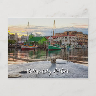 Postal Poster del puerto de la ciudad de Belice