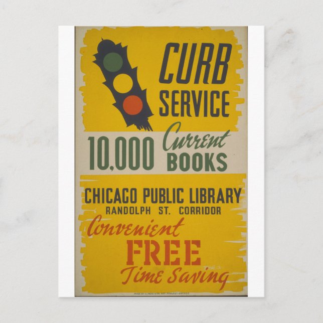 Postal Poster del Servicio de Curb de la Biblioteca Públi (Anverso)