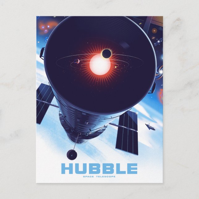 Postal Poster del telescopio espacial Hubble. (Anverso)