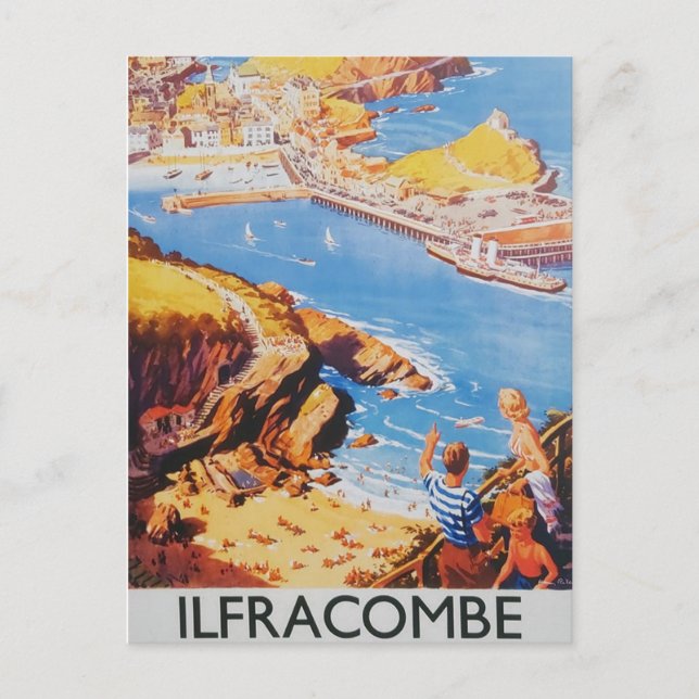 Postal Poster del tren de cosecha de Ilfracombe (Anverso)