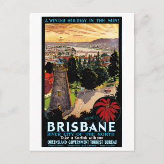 Postal Poster del viaje del vintage de Brisbane Australia