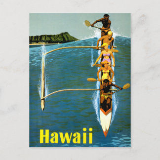 Postal Poster del viaje del vintage de Hawaii restaurado