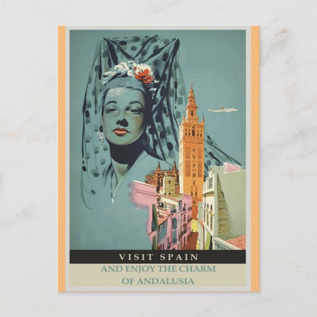 Postal Poster Español de Viajes Vintage (Anverso)