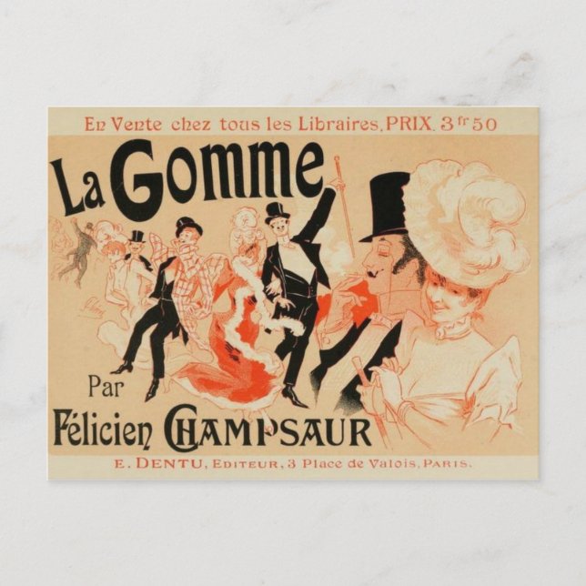 Postal Poster francés Belle Epoque vintage (Anverso)