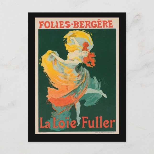 Postal Poster francés Folies-Bergere Vintage (Anverso)