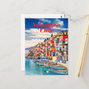 Postal Póster Imprimible de Valparaíso - Póster de Viaje 