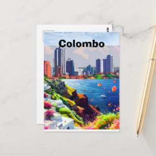 Postal Póster Imprimible de Viaje a Colombo - Sri Lanka V