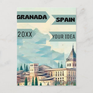 Postal Póster Imprimible de Viaje a Granada - Pos de Viaj