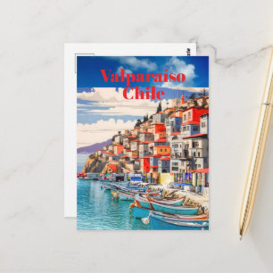 Postal Póster Imprimible de Viaje a Valparaíso - Viaje a 