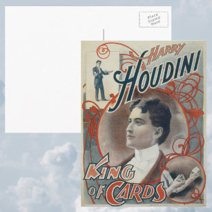 Postal Poster Mágico Vintage, mago Harry Houdini
