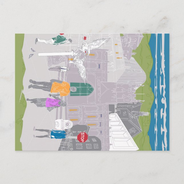 Postal Poster Malvern Hills UK Skylien Artwork (Anverso)