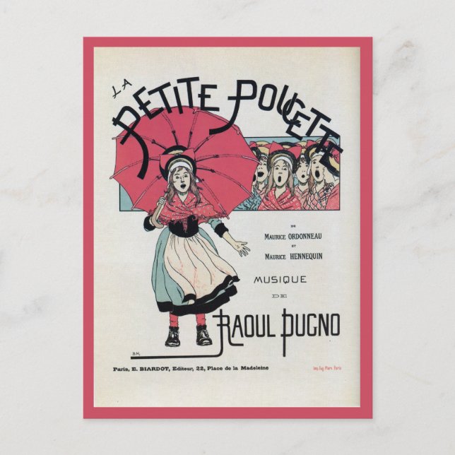 Postal Poster musical infantil de Francia (Anverso)