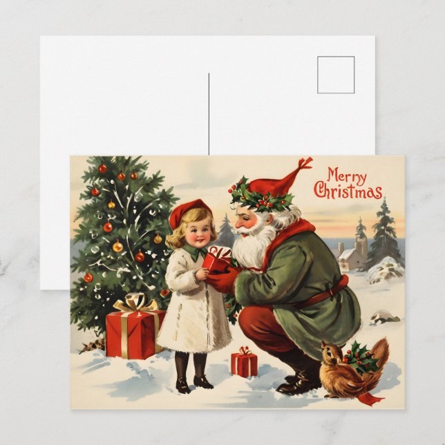 Postal Poster navideño vintage (Anverso / Reverso)