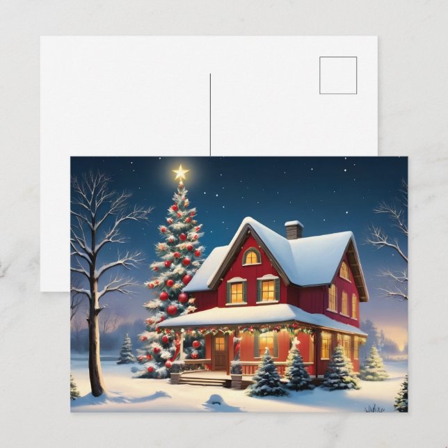 Postal Poster navideño vintage (Anverso / Reverso)