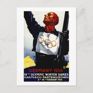 Postal Poster olímpico del anuncio de 1936 juegos del