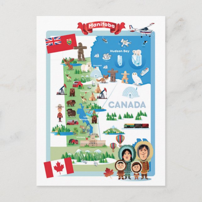 Postal Poster Personalizado de Manitoba Canadá (Anverso)