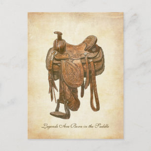 Postal Póster personalizado de silla de montar western vi