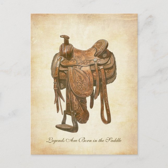 Postal Póster personalizado de silla de montar western vi (Anverso)