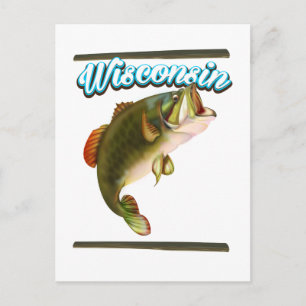 Postal Poster pesquero de Wisconsin