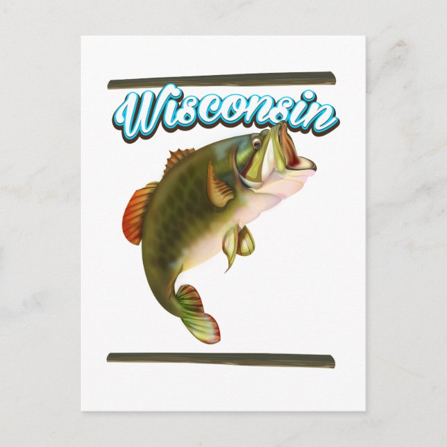 Postal Poster pesquero de Wisconsin (Anverso)