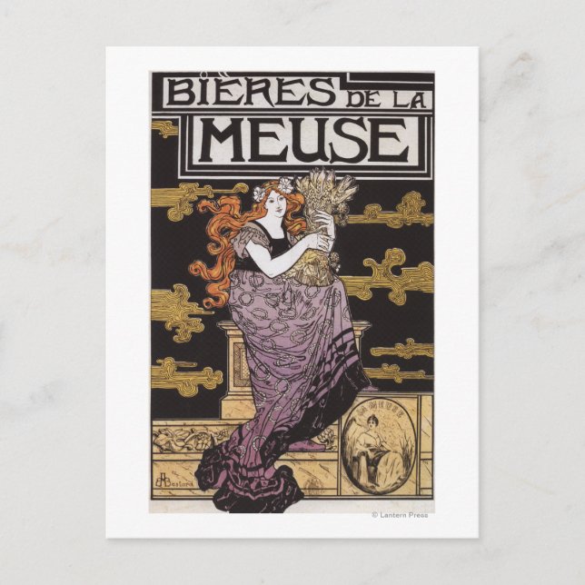 Postal Poster promocional de Bieres de la Meuse (Anverso)