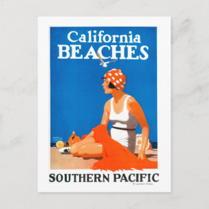 Postal Poster promocional de playas de California