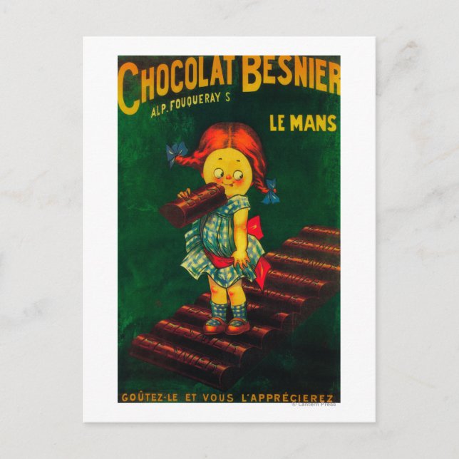 Postal Poster promocional del chocolate de Besnier (Anverso)