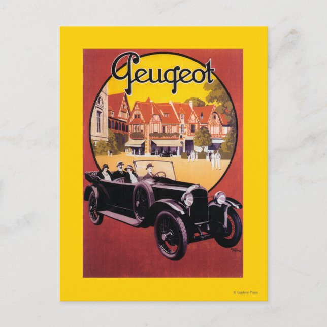 Postal Poster promocional Peugeot Automobile (Anverso)
