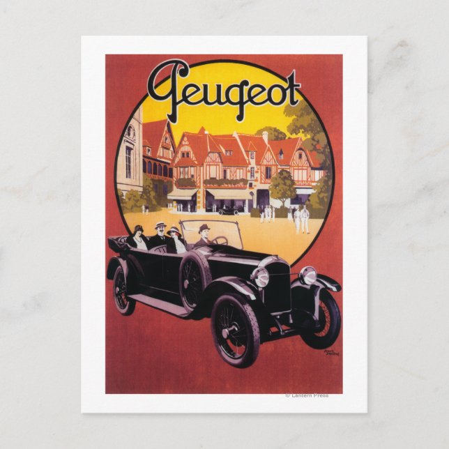 Postal Poster promocional Peugeot Automobile (Anverso)