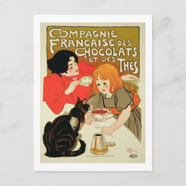 Postal Poster publicitando la empresa francesa de chocola (Anverso)