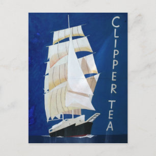 Postal Poster publicitario de Clipper Tea vintage