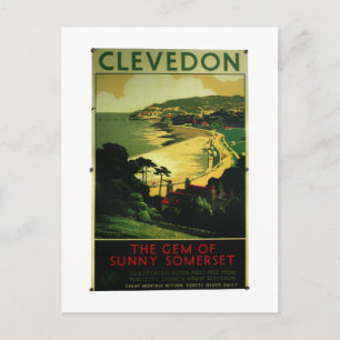 Postal Poster publicitario vintage de Clevedon