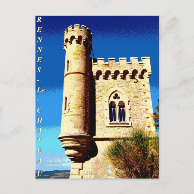 Postal Poster Rennes le Chateau Tour Magdala (Anverso)