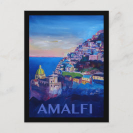 Postal Poster Retro Amalfi Costa italia