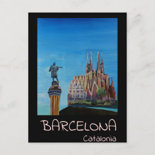 Postal Poster retro Barcelona