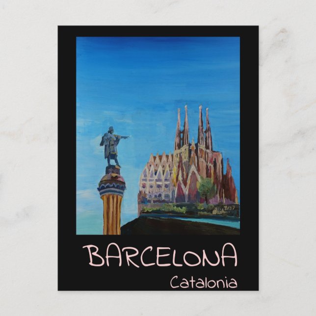 Postal Poster retro Barcelona (Anverso)