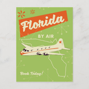 Postal Poster retro del estado de Florida.
