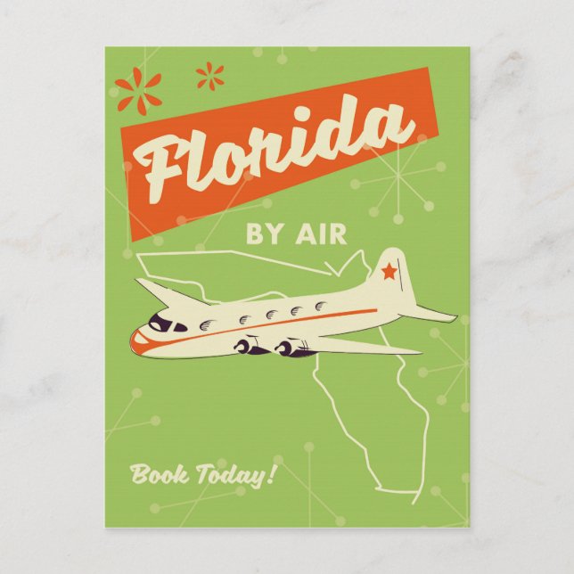 Postal Poster retro del estado de Florida. (Anverso)